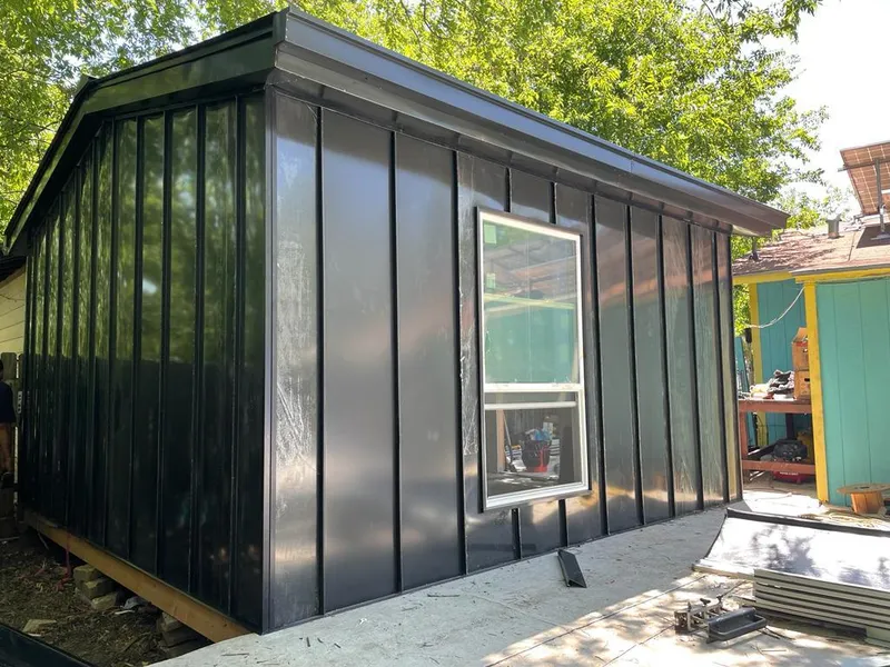 Black standing seam metal wall panels for Metal Roof Installation in Nampa